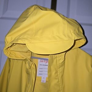 Cat & Jack Kids Yellow Hooded Rain Jacket 4T